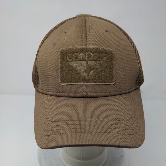 Condor Patch Fitted Mesh Back Hat Brown L/XL Vent Holes 6 Panel - Picture 2 of 9